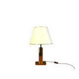 Modernist brass-plated and acrylic glass table lamp, France 1970s