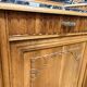 Art Deco buffet in carved walnut, marble and large mirror – 1930s