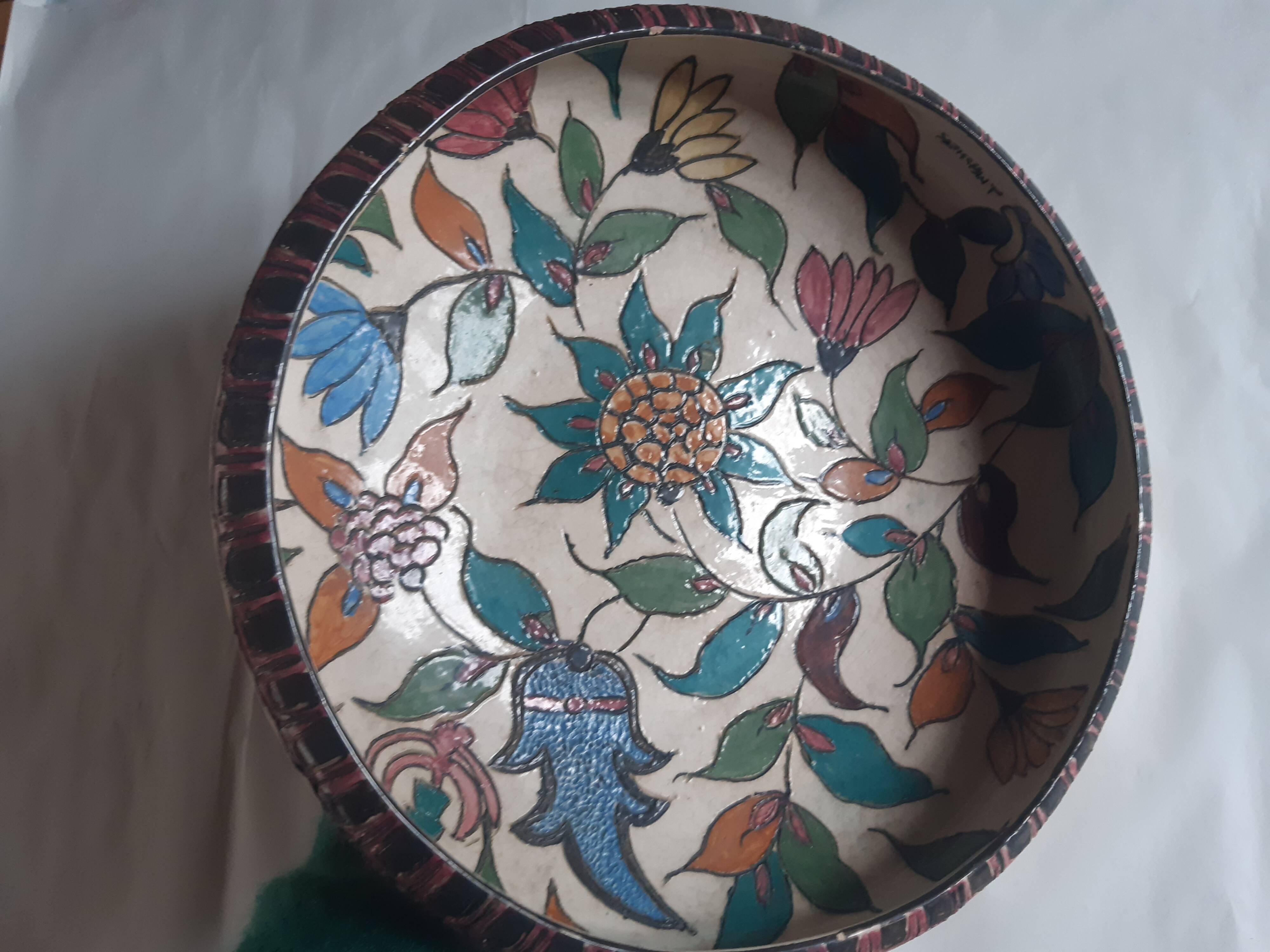 Large ceramic dish from Vallauris signed Jérôme Massier