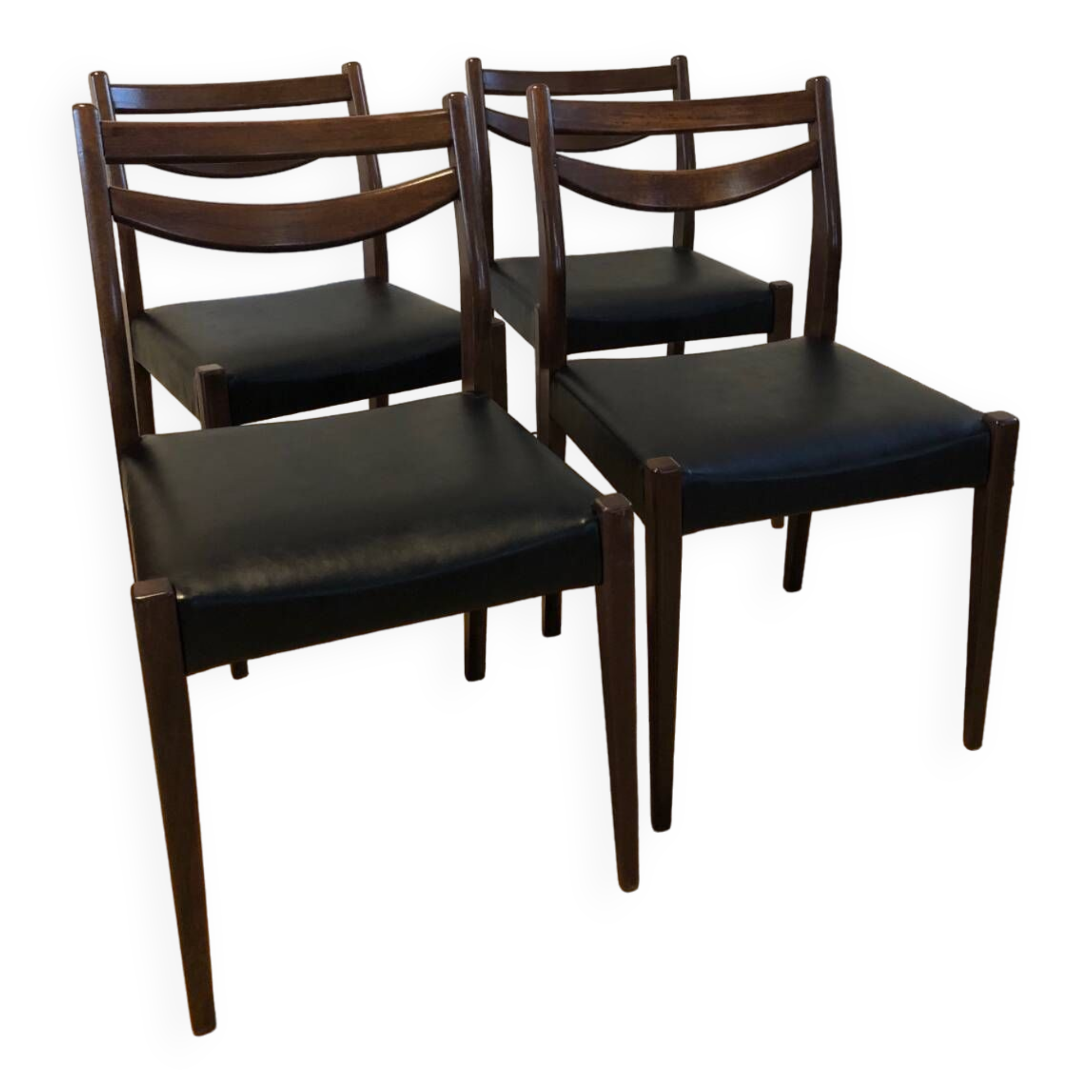 Series of 4 vintage Scandinavian style chairs