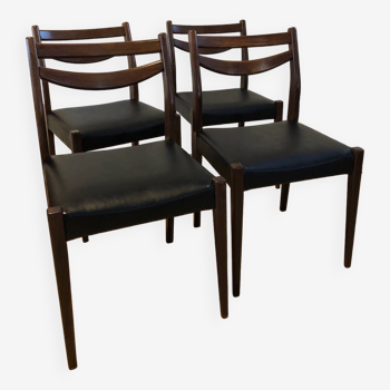 Série de 4 chaises vintages style scandinave