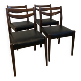 Series of 4 vintage Scandinavian style chairs