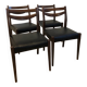 Série de 4 chaises vintages style scandinave