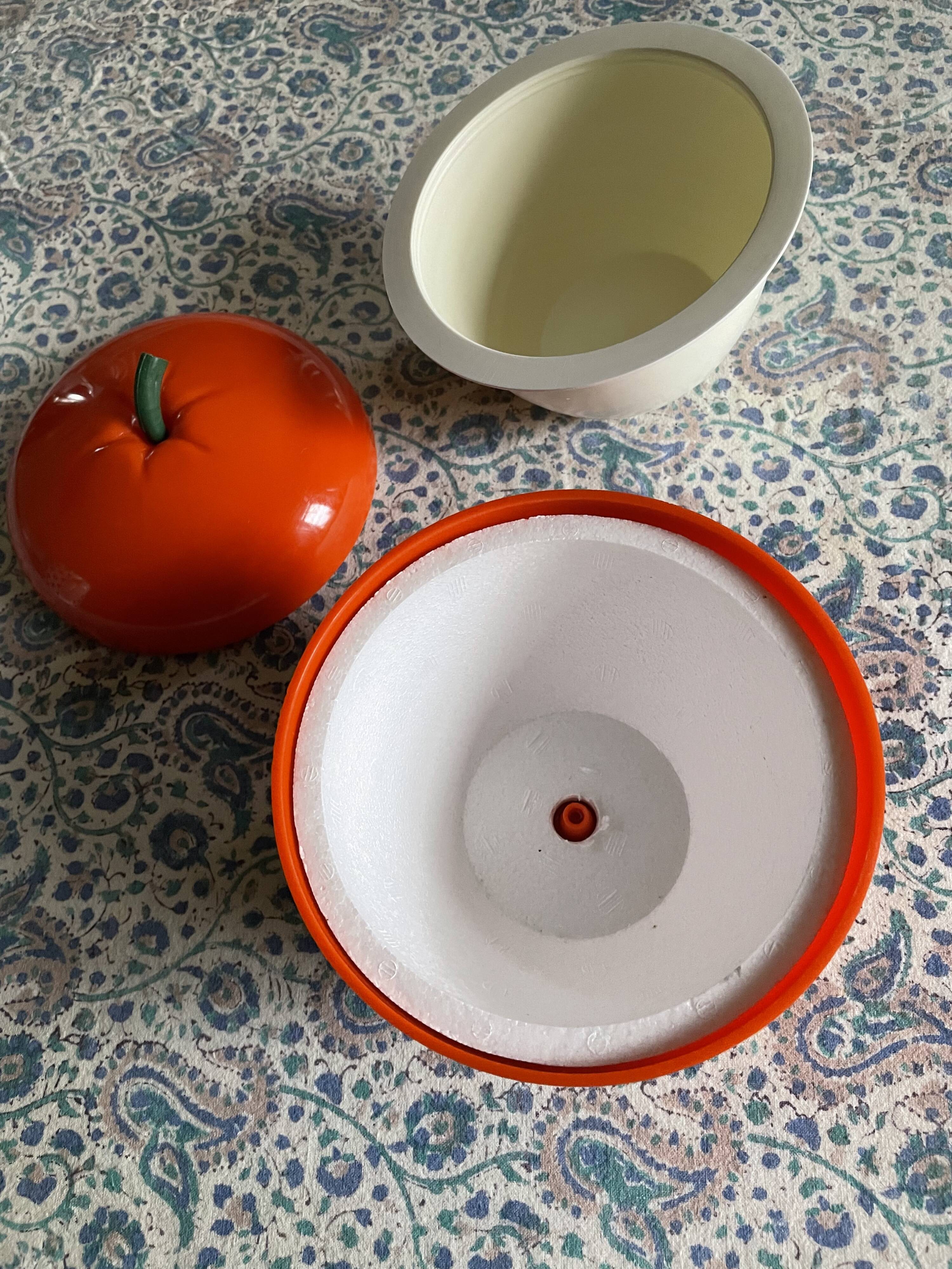 Orange apple ice bucket 1970