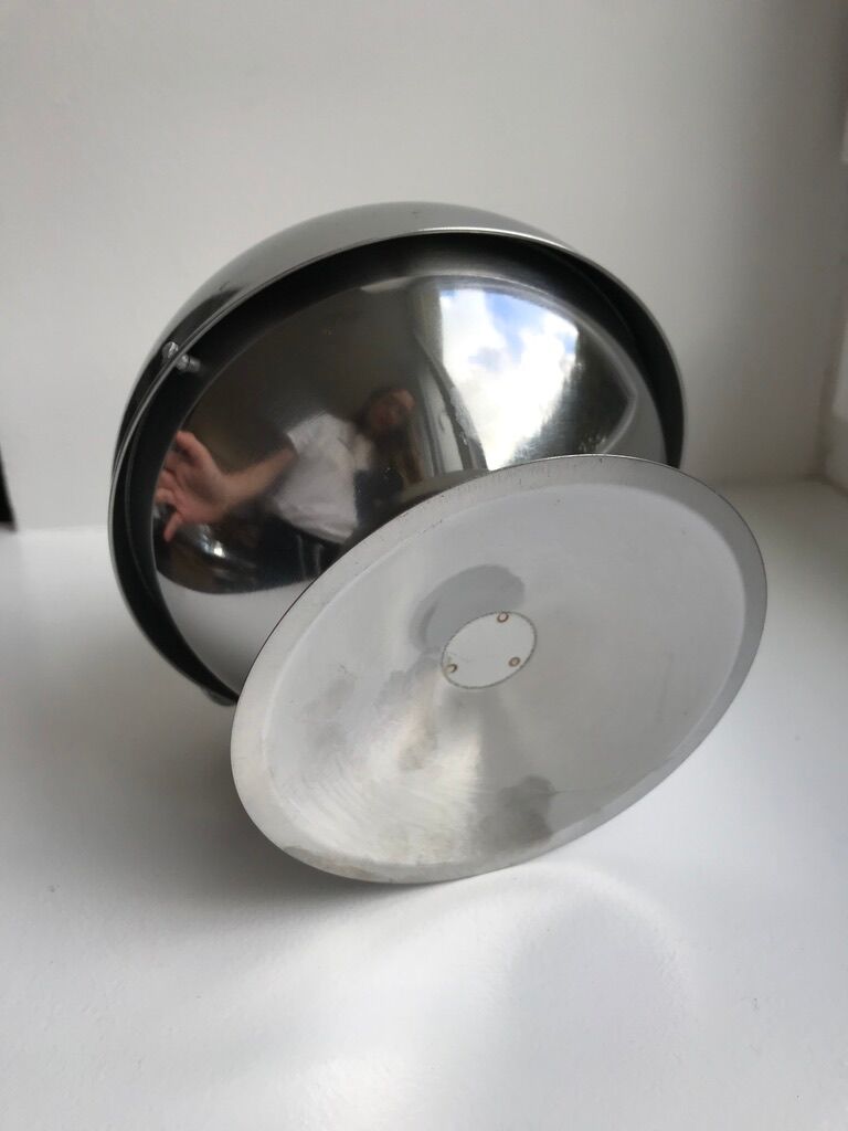 Metal sugar bowl style space age seventies 70s