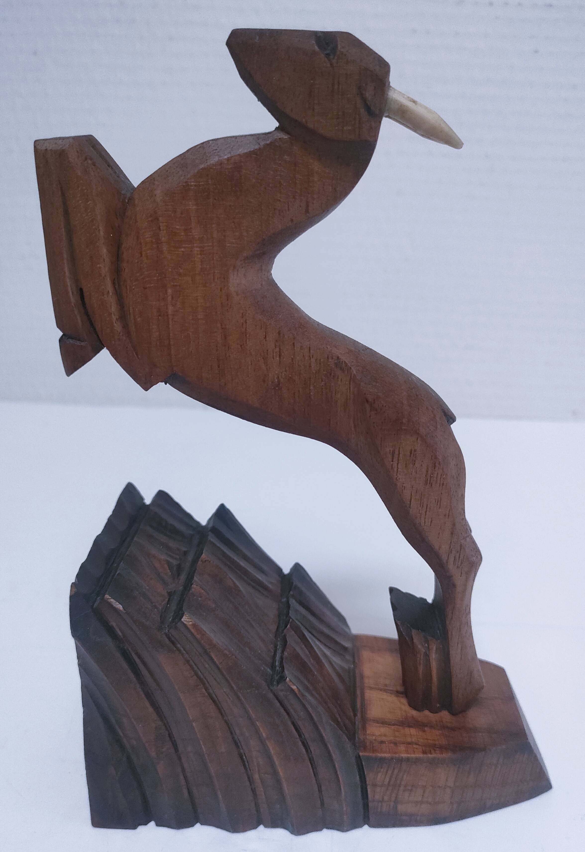 pair of art deco bookends in chamois wood