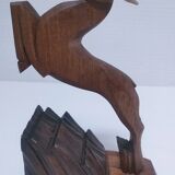 pair of art deco bookends in chamois wood