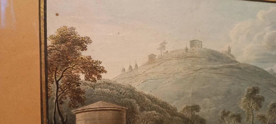 Old watercolour on paper from the early 19th century - landscape