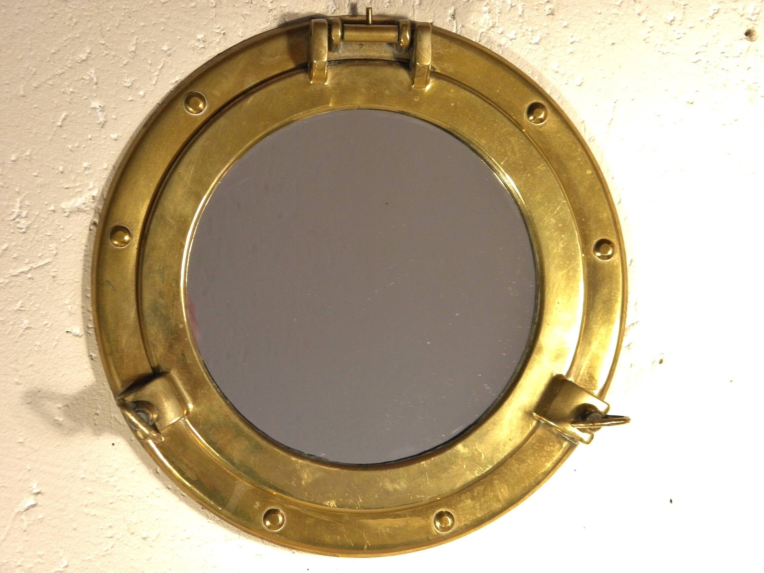 Mirror porthole in brass 25 cm