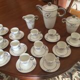 15-piece Limoges porcelain coffee set in art deco style