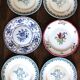 6 flat plates La Lorraine Salins Gien English Indies