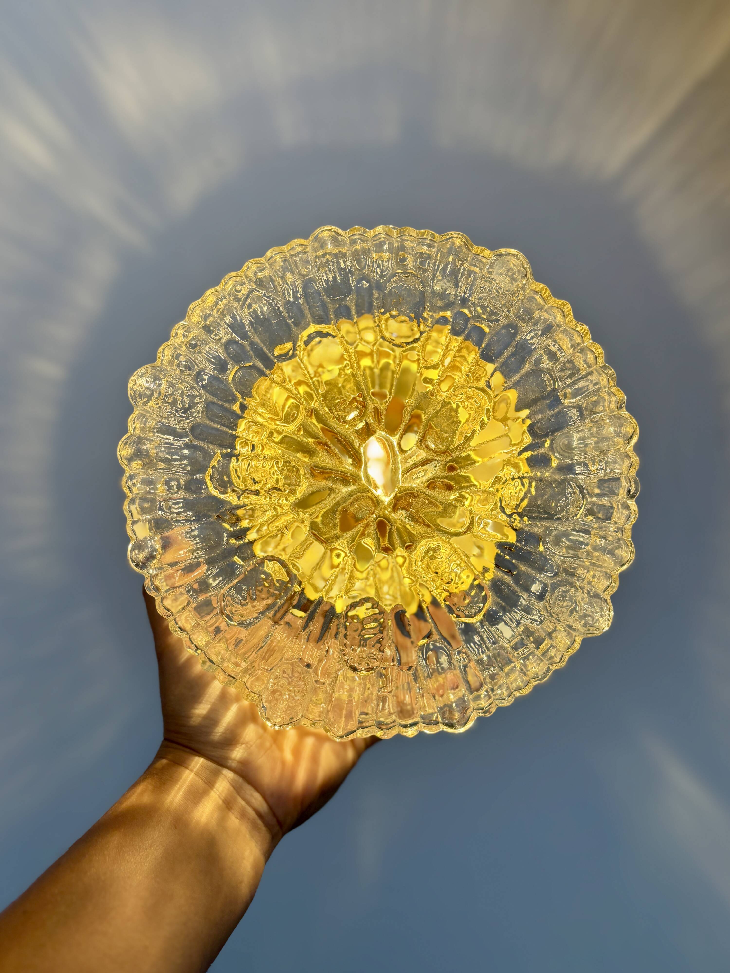 Vintage moulded glass wall or ceiling light globe