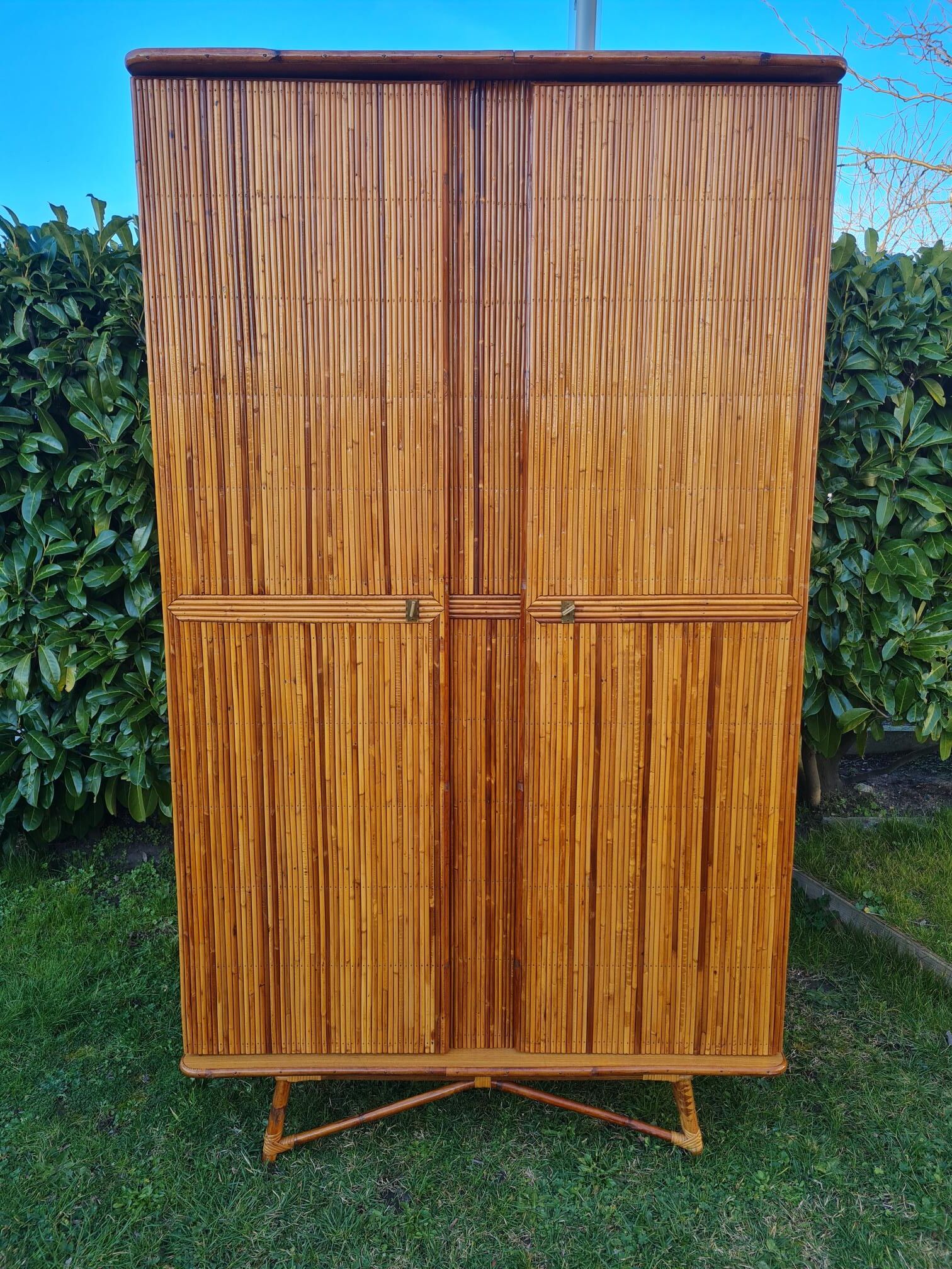 Rattan marquetry cabinet
