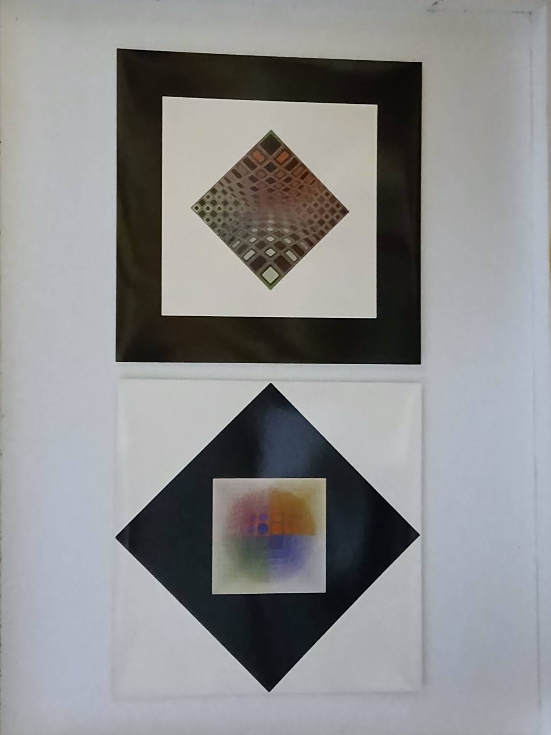 Set of 2 vintage Victor Vasarely silkscreen prints circa 1970, edition of the g