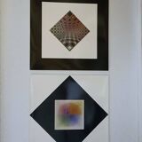 Set of 2 vintage Victor Vasarely silkscreen prints circa 1970, edition of the g