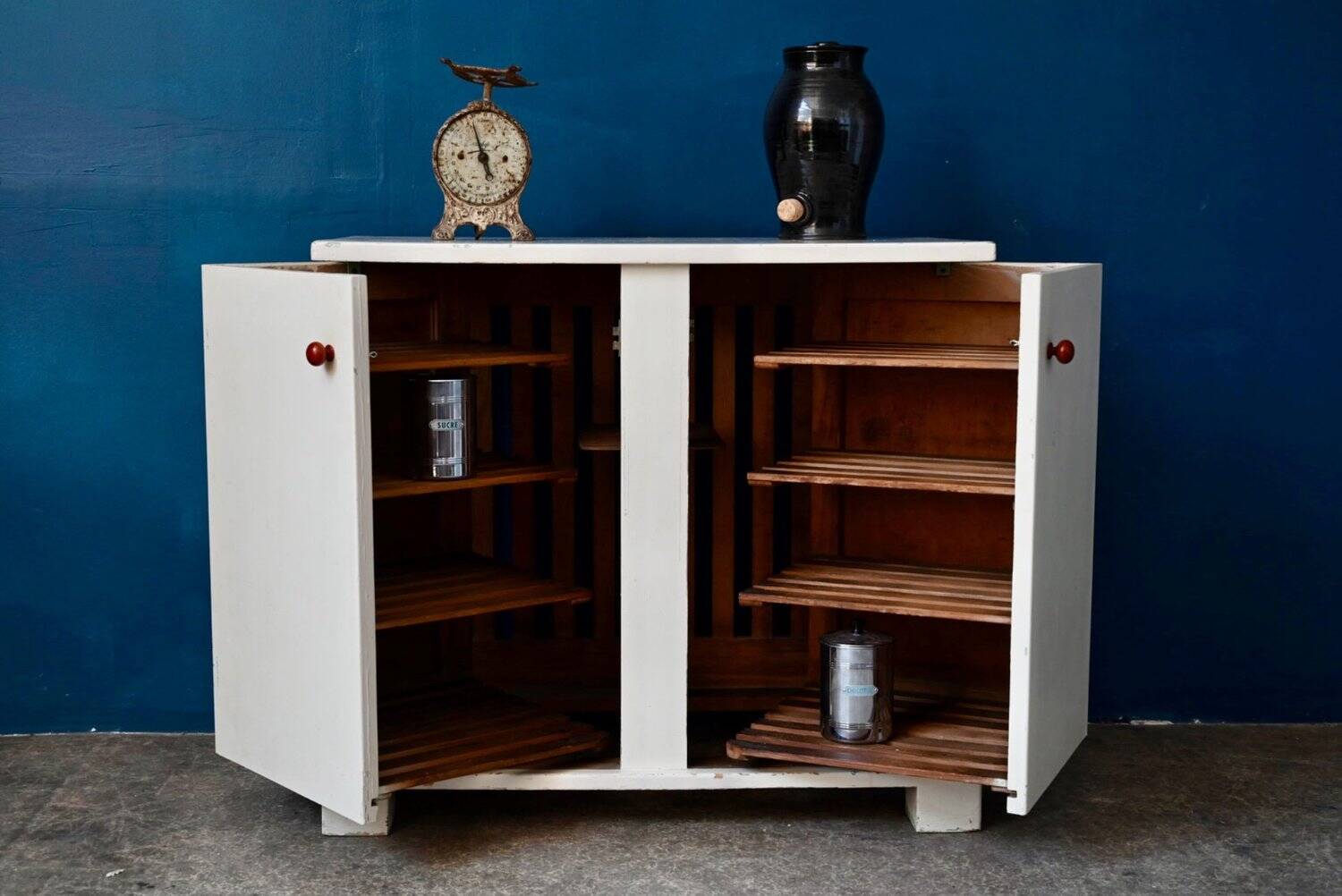 Retro commode with shelves Art Deco painted wood