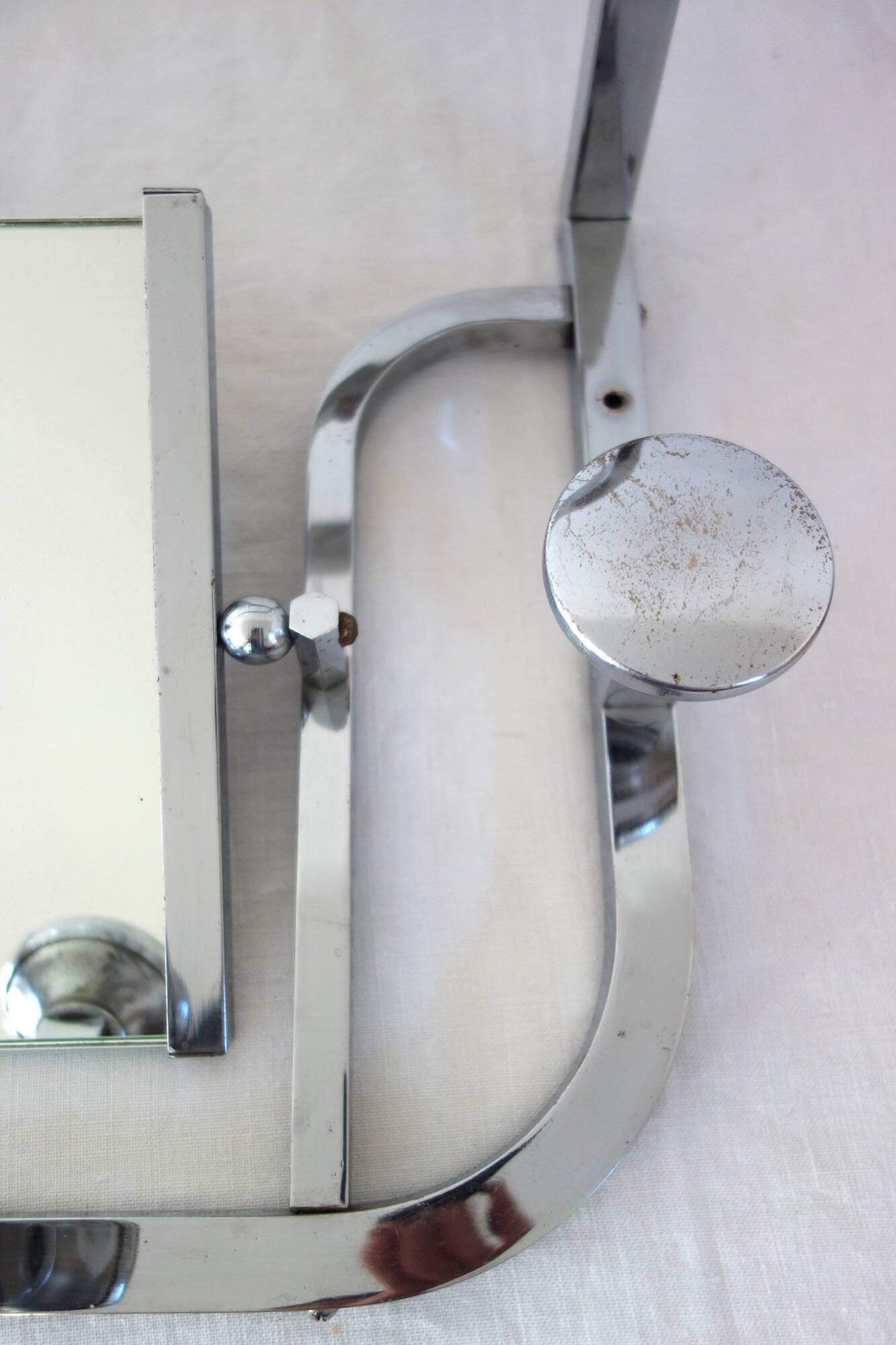 Chrome metal wall coat rack 1930s France
