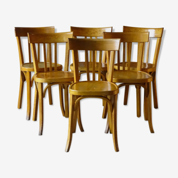 Set of 6 bistro chairs Baumann 1950