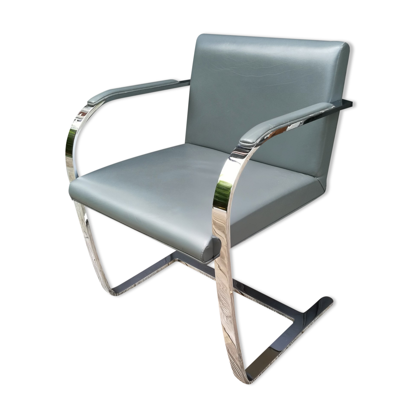Gray skai chrome design armchair