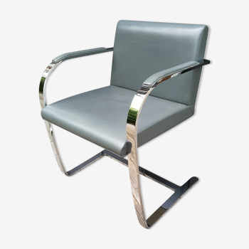 Gray skai chrome design armchair