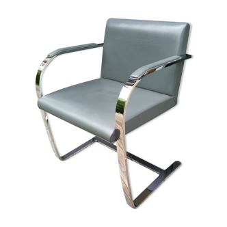 Design armchair chrome/skaï grey