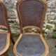 6 Louis XVI style chairs in solid beech and Cordovan leather, 1900