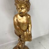 19th century gilded carved wooden presentation column