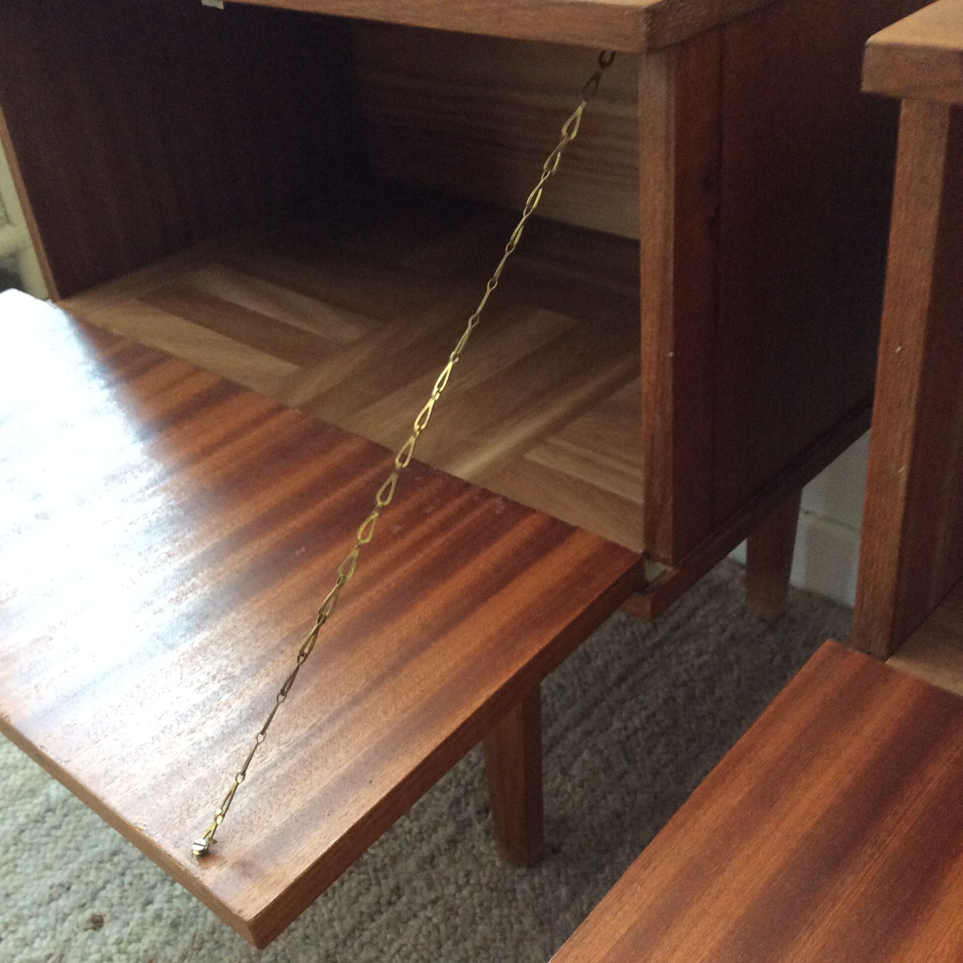 Pair of Scandinavian bedsides in 60s teak