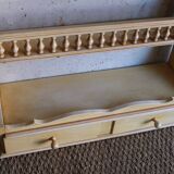 Vintage painted turned wood wall shelf