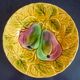 Dessert service of 12 barbotine plates, Sarreguemines, vintage