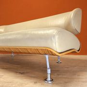 Italian white leather design surfing sofa / Frighetto bench