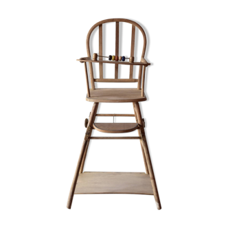 Torck - ancienne chaise haute en bois pour poupée - 1950