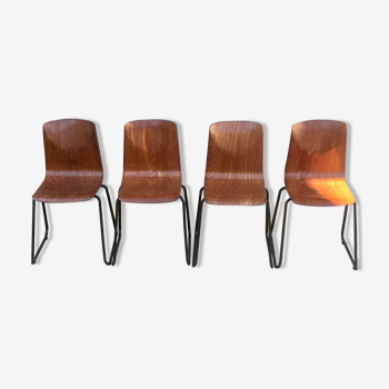 Set of 4 chairs Galvanitas S23 oak