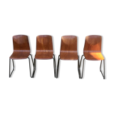 Set of 4 chairs Galvanitas S23 oak