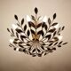 Large Vintage Floral Pendant Light , 1950s