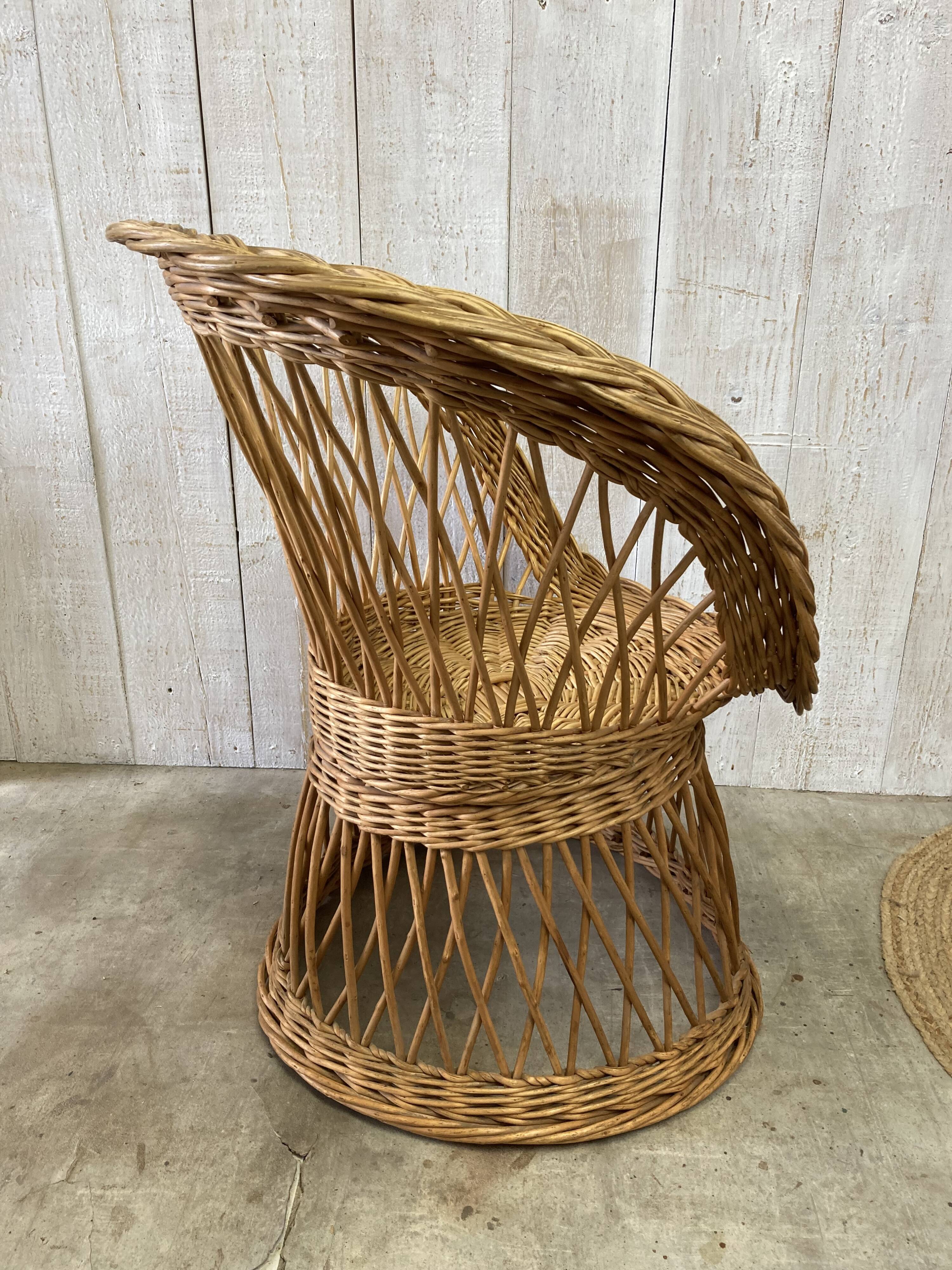 Vintage wicker armchair