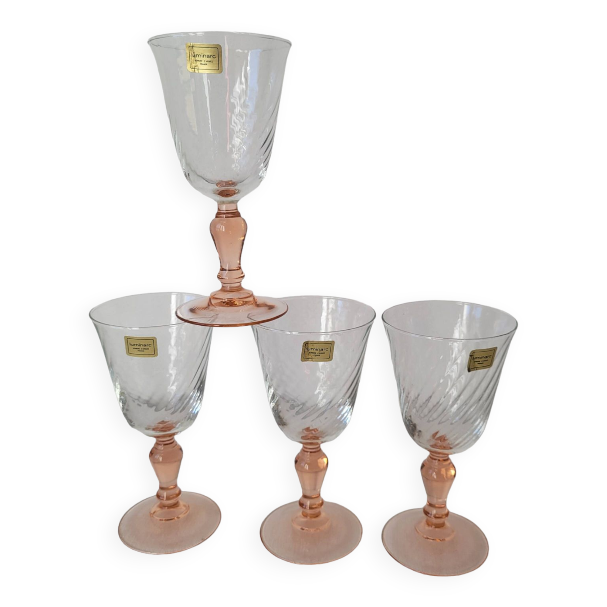 Set of 4 Rosaline Luminarc wine glasses