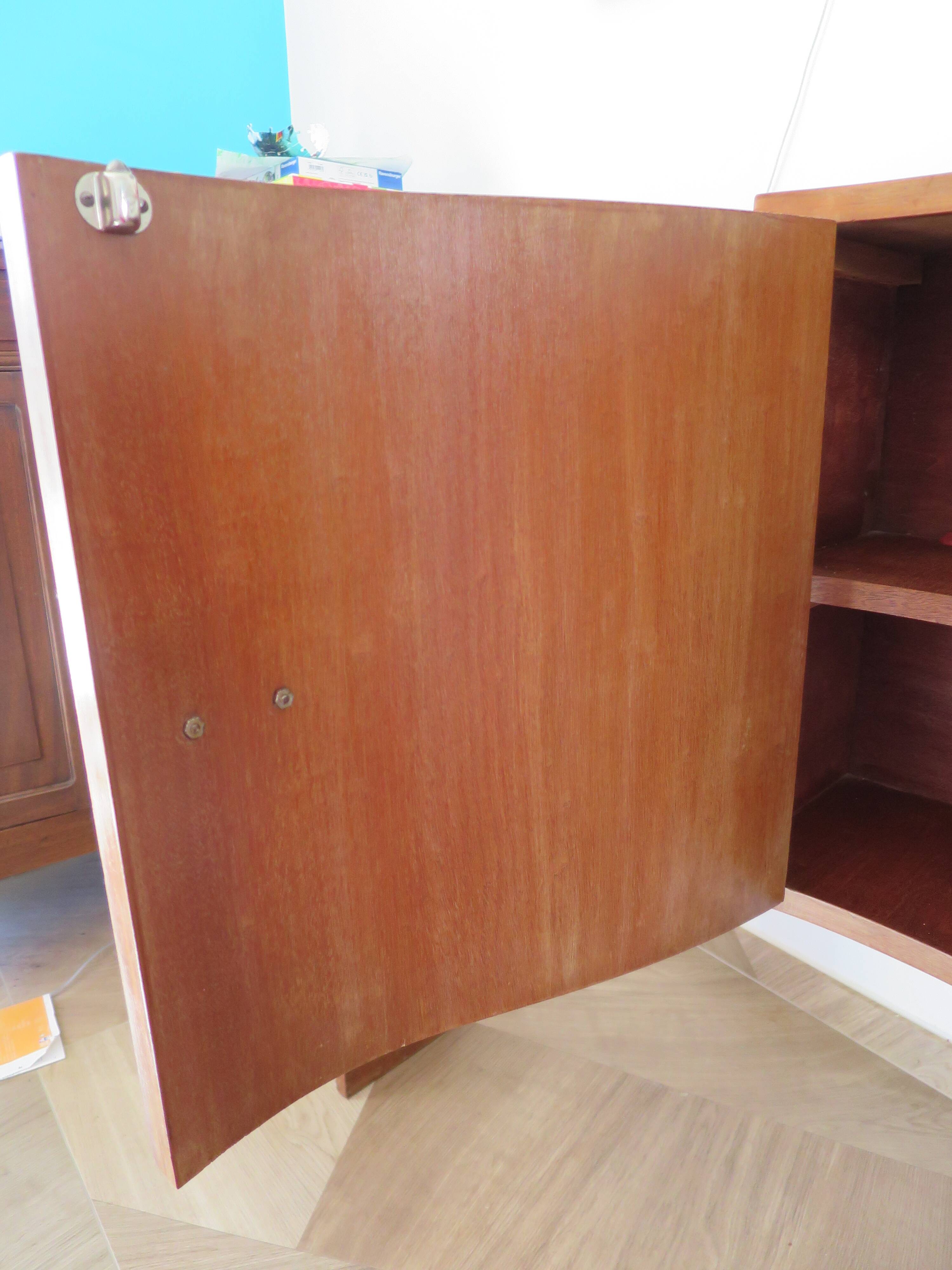 Headboard – console – sideboard – art deco – 2 doors – 2 niches in solid walnut e