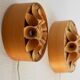 Handcrafted Swedish wooden wall sconces, set of 2