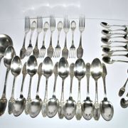 Boulenger household items 34 place settings Empire Marie-Louise 12 soup spoons 9 forks 11 dessert spoons