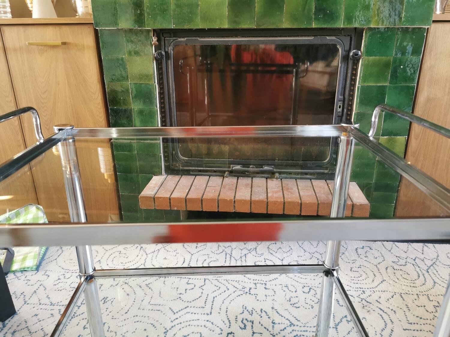 Convertible vintage rolling serving cart