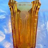 Vase art deco granité dégagé a l'acide & émaillé
