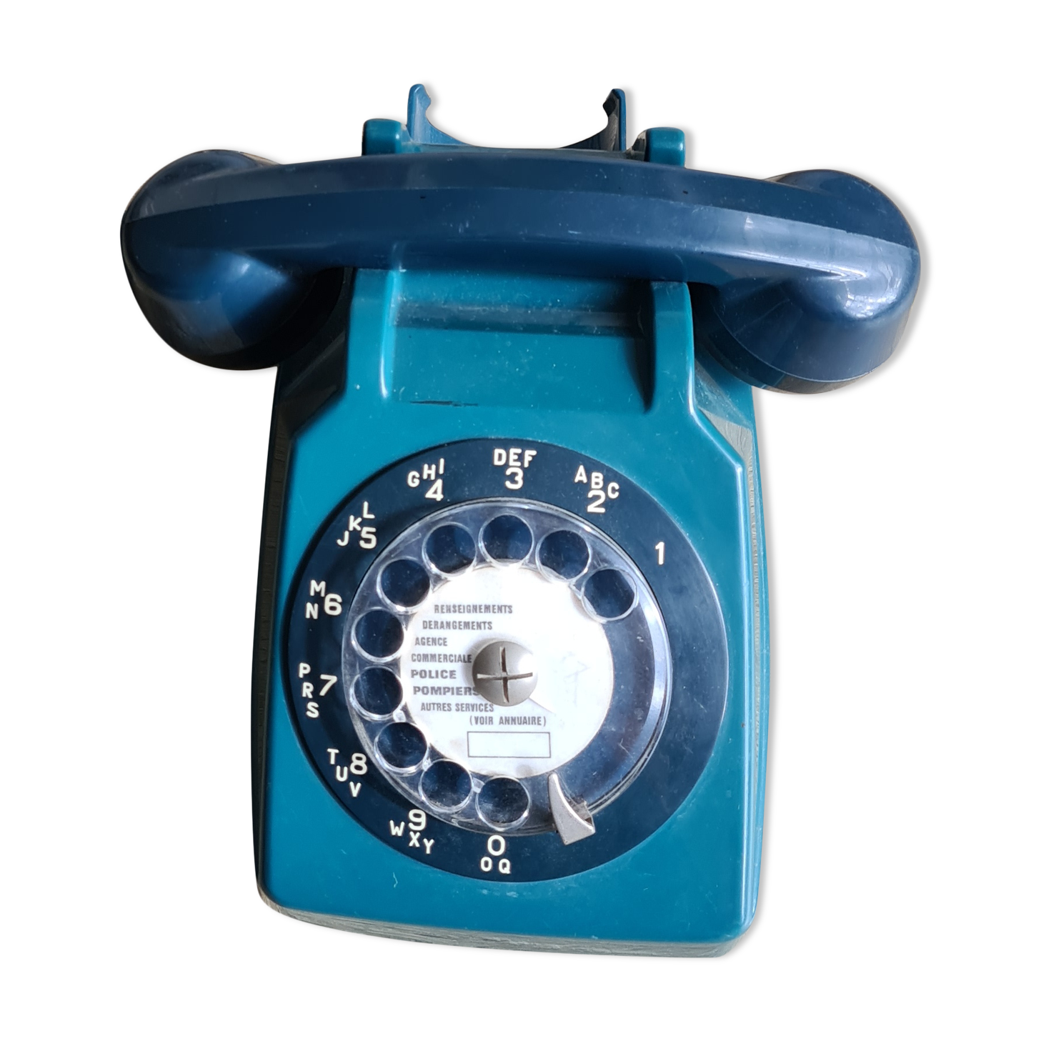 Telephone Fixe A Cadran Vintage Bi-Ton Socotel S.63 Avec