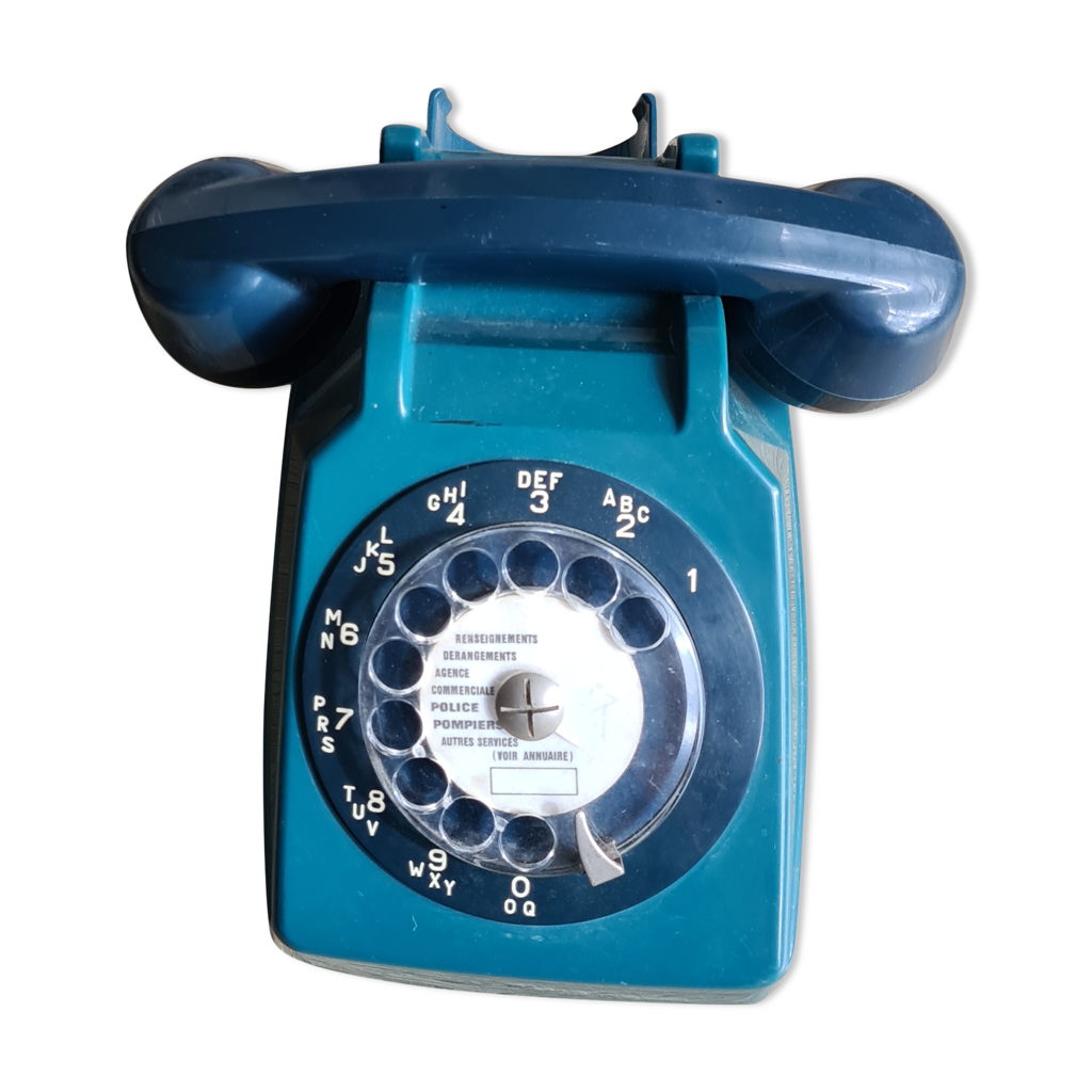 Ancien Téléphone à Cadran CIT – Noir – Bakélite – Fabriqué En France
