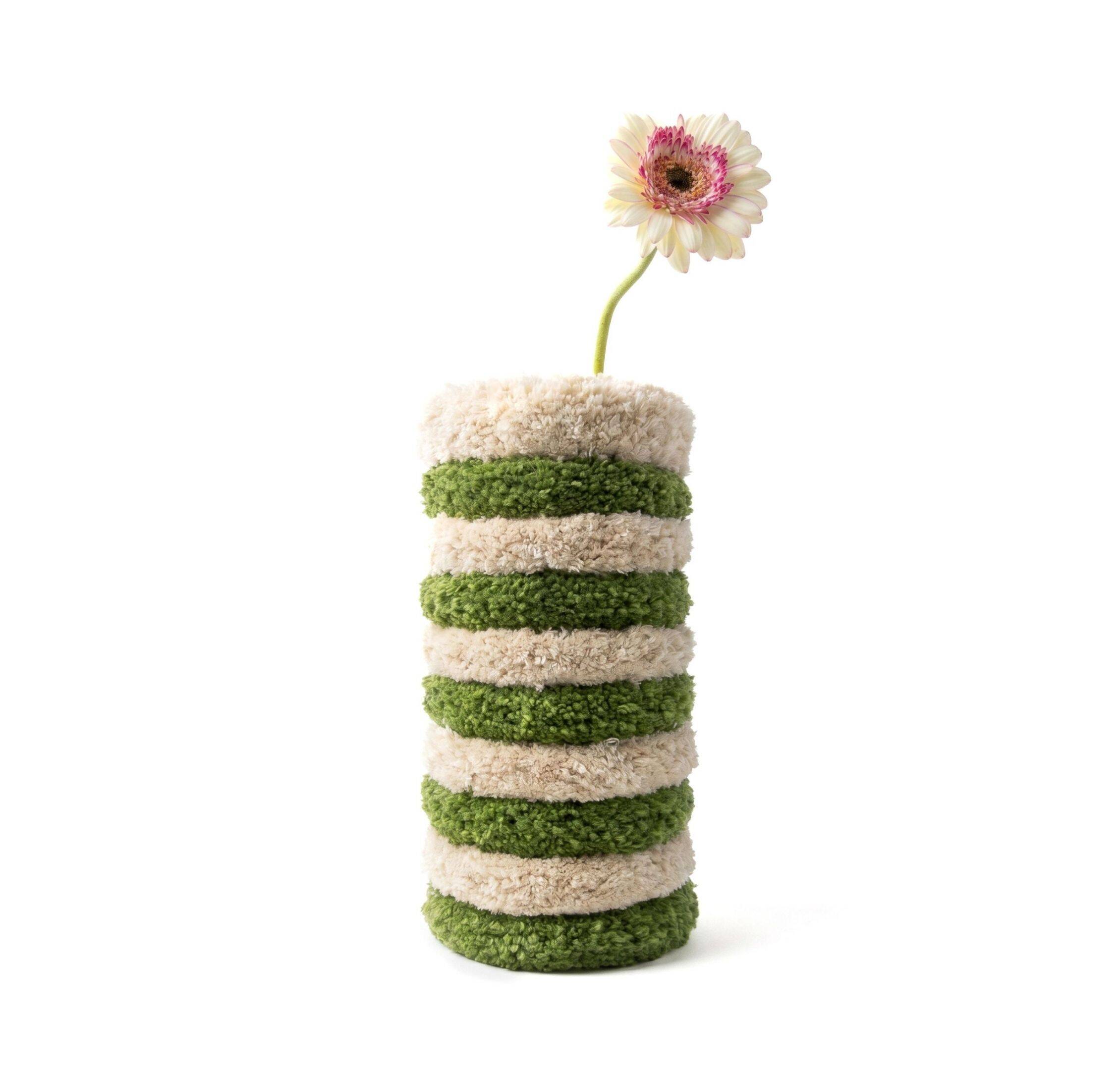 Grand Vase Rayures Vert