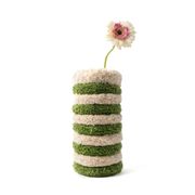 Large Green Striped Vase
