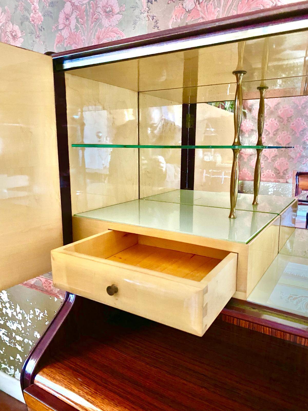 Mid-Century Modern Italian Sideboard with Bar Cabinet 1950s