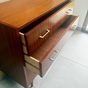 Vintage teak chest of drawers with 4 drawers from the 1960s.
