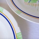 Set of 4 vintage soup plates from the Gien factory, Robinson model