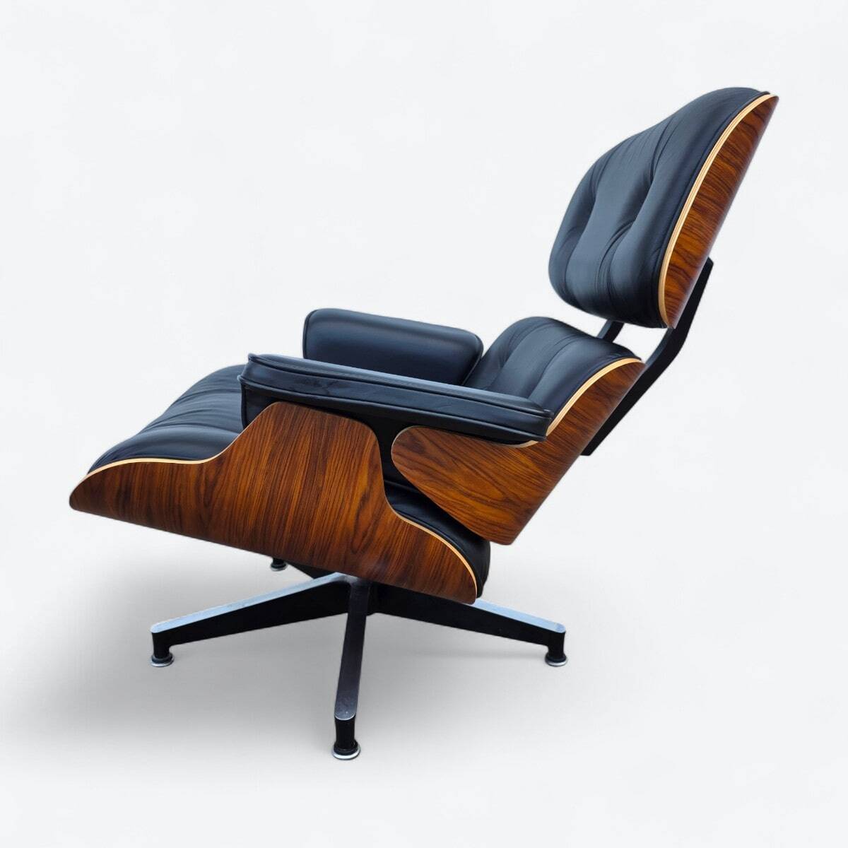 Black & Santos Herman Miller Original Eames Lounge Chair & Ottoman